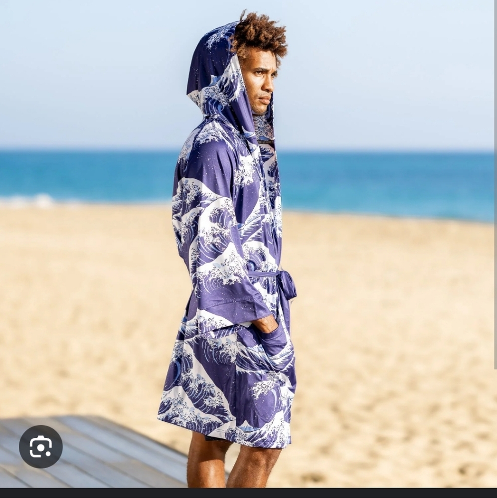Plover wave hooded  robe surfing boating water sports one size long